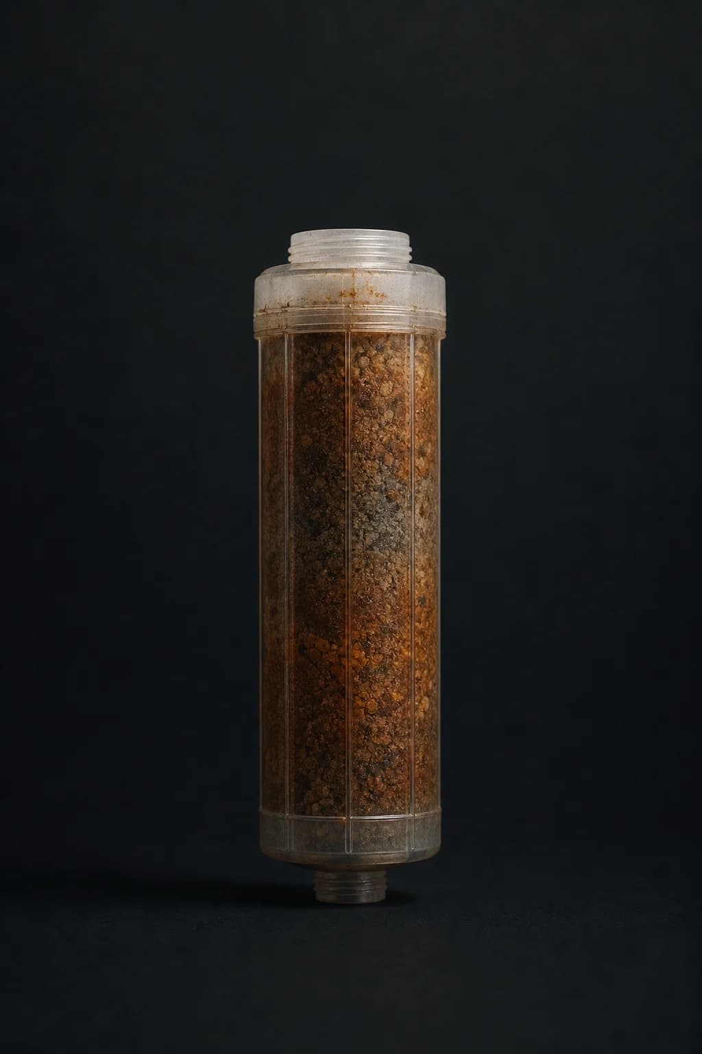 A spent filter cartridge after 90 days of use